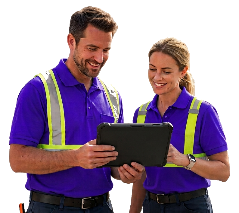 Field service engineers on site
